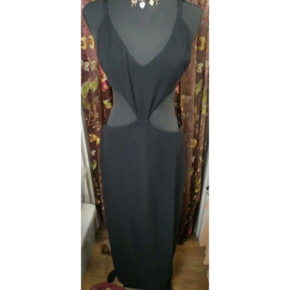 Reformation Midi Dress Size 10 Black Cutouts - Picture 2 of 15